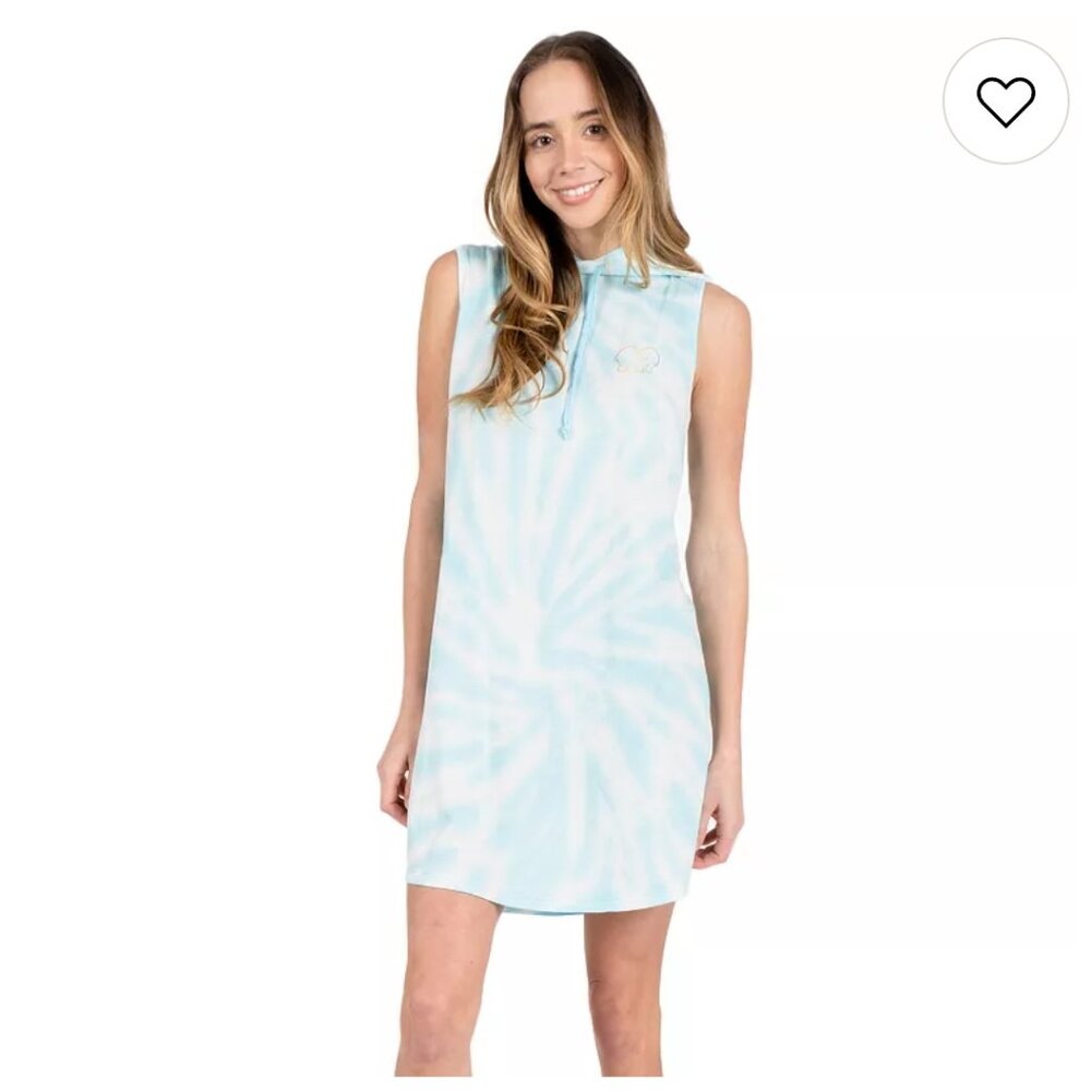 Juniors Ivory Ella T-Shirt Dress, Tie Dye, Blue, X Small. New with Tag,